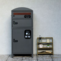 MOJYU プリモ 宅配ボックス付ポスト 宅配2段タイプ ダークグレー 1台（直送品）