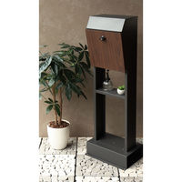 MOJYU フィオーレ スタンドポスト ダークグレー/ブラウン木目 1台（直送品）