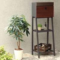 MOJYU レクシー スタンドポスト ダークグレー/ブラウン木目 1台（直送品）