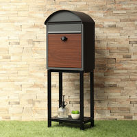 MOJYU シモン スタンドポスト ダークグレー/ブラウン木目 1台（直送品）