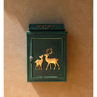 MOJYU ディアー 鋳物壁掛けポスト グリーン 1台（直送品）