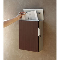 MOJYU ピエラ 壁掛けポスト グレージュ/ブラウン木目 1台（直送品）