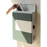 MOJYU ティーナ 壁掛けポスト エバーグリーン/ホワイト 1台（直送品）