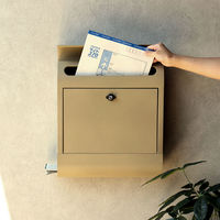 MOJYU エリン 壁掛けポスト シャンパンゴールド 1台（直送品）