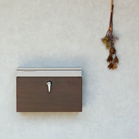 MOJYU クレオ 壁掛けポスト ライトベージュ/ブラウン木目 1台（直送品）