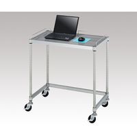 PCテーブル 導電ナイロンキャスター (SUS304・パンチング棚一段・導電ナイロン車仕様) 750×450×750 3-1546-02（直送品）