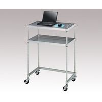 PCテーブル 導電ナイロンキャスター (SUS304・パンチング棚二段・導電ナイロン車仕様) 750×450×1000 3-1546-04（直送品）