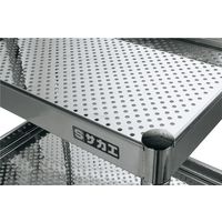 サカエ ステンレスCSパールワゴン(SUS304/導電性ゴム車/パンチング仕様/キャスターバンパー付) CSP3-7593HTDCBP 1台（直送品）