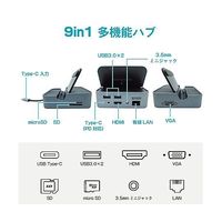 ブロードウォッチ モバイル ドッキングステーション スマートフォン用 最大出力100W SMT-DOCK-9IN1 1個（直送品）