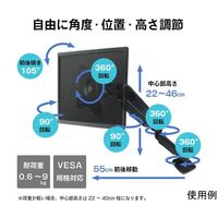 デスクモニターアームスタンド(シングルアーム)VESA対応 75×75mm/100×100mm LCD-STAND-P1 1個（直送品）
