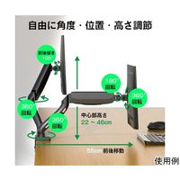 ブロードウォッチ デュアルモニターアームスタンド VESA対応 75×75mm/100×100mm LCD-STAND-P2 1個（直送品）