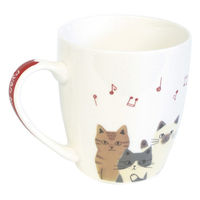 ノアファミリー マグカップ 250ml にゃんとも 磁器 レッド 473203 1個（直送品）