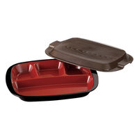 たつみや ランチプレート フタ付き 家弁 HAKOYA 木目 700ml プラスチック 日本製 ブラウン 208205 1個（直送品）