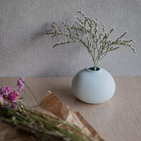 丸利玉樹利喜蔵商店 花瓶 AYAフラワーベース ラウンド 陶器 ミントグリーン 409581 1個（直送品）