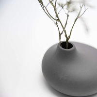 丸利玉樹利喜蔵商店 花瓶 AYAフラワーベース フラット 陶器 ブラック 409584 1個（直送品）