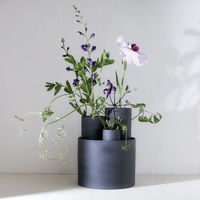 丸利玉樹利喜蔵商店 花瓶 AYA フラワーベース ロング S 陶器 ブラック 409586 1個（直送品）