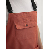 ウェーブ エプロン カラーデニムビブエプロン 無地 COCOWALK オレンジ 417115 1個（直送品）