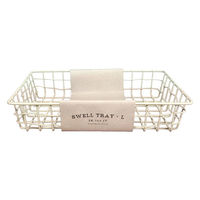 アビテ かご スウェル トレー L 小物入れ 幅25×奥行15×高さ5cm アイボリー 477942 1個（直送品）