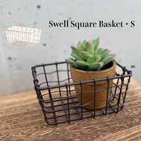 アビテ かご スウェル スクエアバスケット S 幅14×奥行9×高さ7cm ブラウン 477945 1個（直送品）