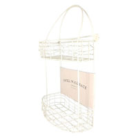 アビテ かご 壁掛け スウェル ウォールラック 幅23×奥行11×高さ14.5cm アイボリー 477952 1個（直送品）