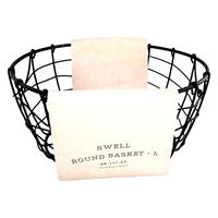 アビテ かご スウェル ラウンドバスケット L 幅20×奥行20×高さ9cm ブラウン 477951 1個（直送品）