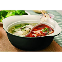 ユニカ 仕切り鍋 20cm IH対応 セラミック加工 二食鍋 ブラック 486083 1個（直送品）