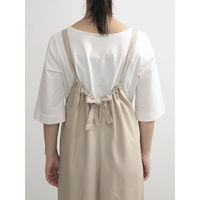 ウェーブ エプロン 無地 後ろリボンオールインワン COCOWALK ベージュ 412185 1個（直送品）