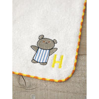 ウェーブ ハンドタオル こぐまちゃん イニシャル 20×20cm H 413628 1個（直送品）