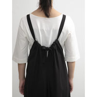 ウェーブ エプロン 無地 後ろリボンオールインワン COCOWALK ブラック 412186 1個（直送品）