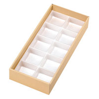 ヤマニパッケージ 和菓子容器 格子 うすちゃ色10ヶ入 トレー付 19-105UB 1ケース(200個)（直送品）