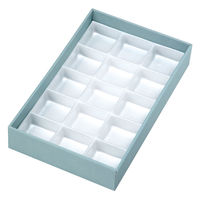 ヤマニパッケージ 和菓子容器 格子 そら色15ヶ入 トレー付 19-106SB 1ケース(200個)（直送品）