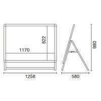 友屋 A型ボード グリップAA0横ロー片面銀 GA-A0YLS 52667A0L 1ケース(1個)（直送品）