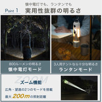 懐中電灯 ランタン 2way LEDライト 800ルーメン Cercano (White)（直送品）