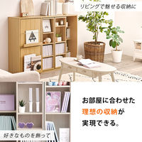 【軒先渡し】萩原 スライド棚付きコミックラック 幅1200×奥行330×高さ920mm ナチュラル 1台（直送品）