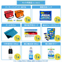 熱中症対策キット (レッド) クーラーバッグに入った応急処置セット(水分補給/塩分/経口補水液/保冷/保存水/防災/非常用)（直送品）