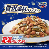 銀のスプーン 贅沢素材バラエティ 肥満が気になる猫用 まぐろ・かつお・ささみ・野菜に天然小魚 国産 1.1kg 1袋 キャットフード ドライ