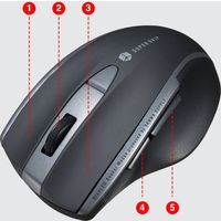 ワイヤレスマウス　無線　Bluetooth　静音　5ボタン　中型サイズ　ブルーLED　MA-BTBL167BK　サンワサプライ　1個（直送品）