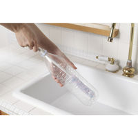 先が曲がるボトルブラシ キッチンバスボンくん ペットボトルクリーナー ピンク 幅約30×全長約395mm 山崎産業