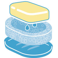 スポンジ石けん置き（皿つき） ピンク 1個 マーナ