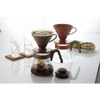 HARIO（ハリオ） V60コーヒーサーバー02セット（サーバー700ml・ドリッパー・計量スプーン×各1個、ペーパー×40枚）ブラウン 約1～4杯用