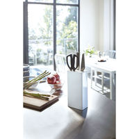 tower（タワー） キッチンナイフ＆ハサミスタンド 包丁 キッチンばさみ ホワイト 1個 山崎実業 キッチン収納