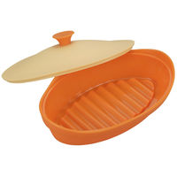 シリコンスチーマー オレンジ オーバル型 電子レンジ調理 fleur フルール 1個 シービージャパン