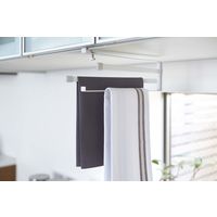 戸棚下布巾ハンガー プレート ホワイト 1個 山崎実業 キッチン収納