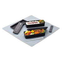 サーモス（THERMOS） フレッシュランチボックス 2段式 980ml ブラック DJS-980W BK 1個 弁当箱