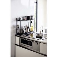 tower（タワー） コンロ横ラック2段 ブラック 1個 山崎実業 キッチン収納