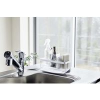 tower（タワー） 水が流れるスポンジ&ボトルホルダー ホワイト 1個 山崎実業 キッチン収納