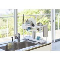 tower（タワー） スリーウェイ水切りワイヤーバスケット 2段 スリム ホワイト 1個 山崎実業 キッチン収納