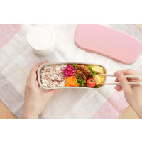 楽ランチボックス 1段 お弁当箱 抗菌 清潔 シンプル グリーン 1個 マーナ