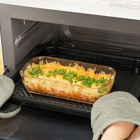 HARIO（ハリオ） スタッキング 耐熱ガラス製保存容器 コンテナS 1セット（3個入） KSTL-S-2508-OW 日本製