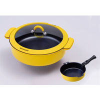 ToMay （トゥーメイ） フライパンにも鍋にもなる 取っ手の取れる 卓上鍋 24cm 深型 IH対応 イエロー 和平フレイズ